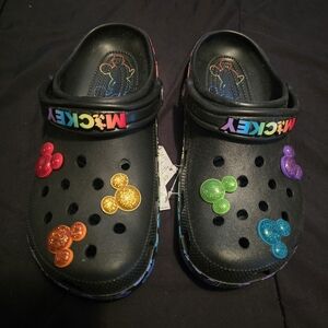 Black with Multicolor Mickey Mouse Accents Clogg